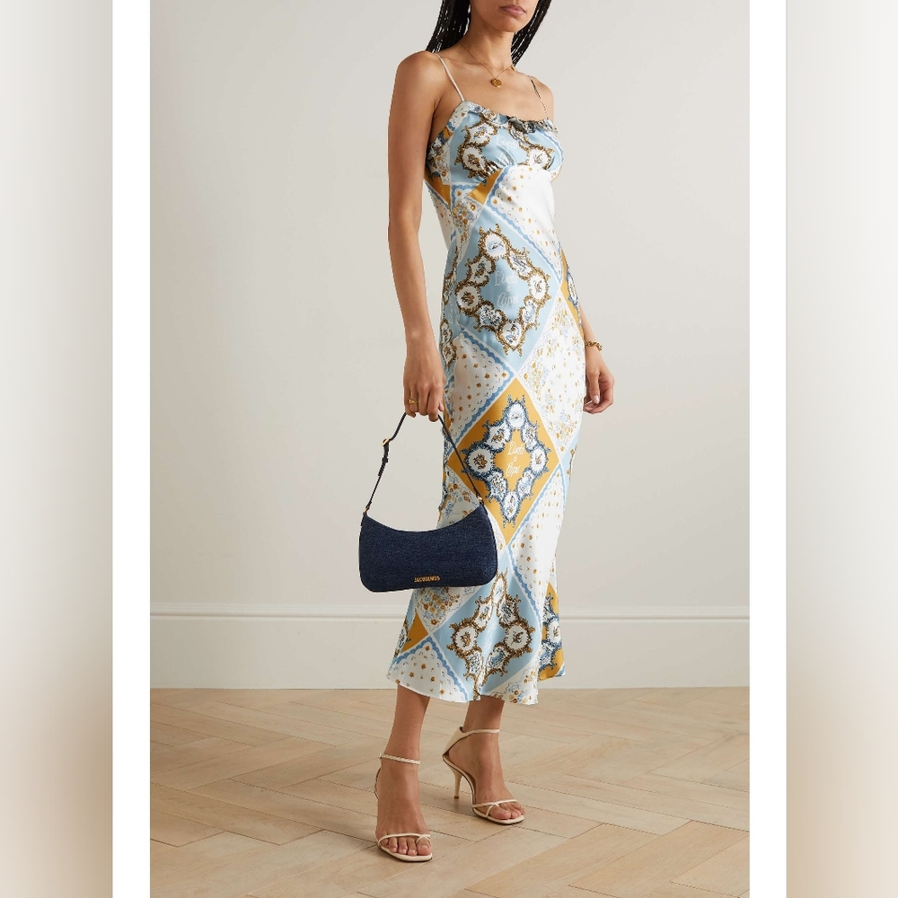 REFORMATION Aribella Silk Maxi Pattern Italy Dress Elegant Vacation Spring Small